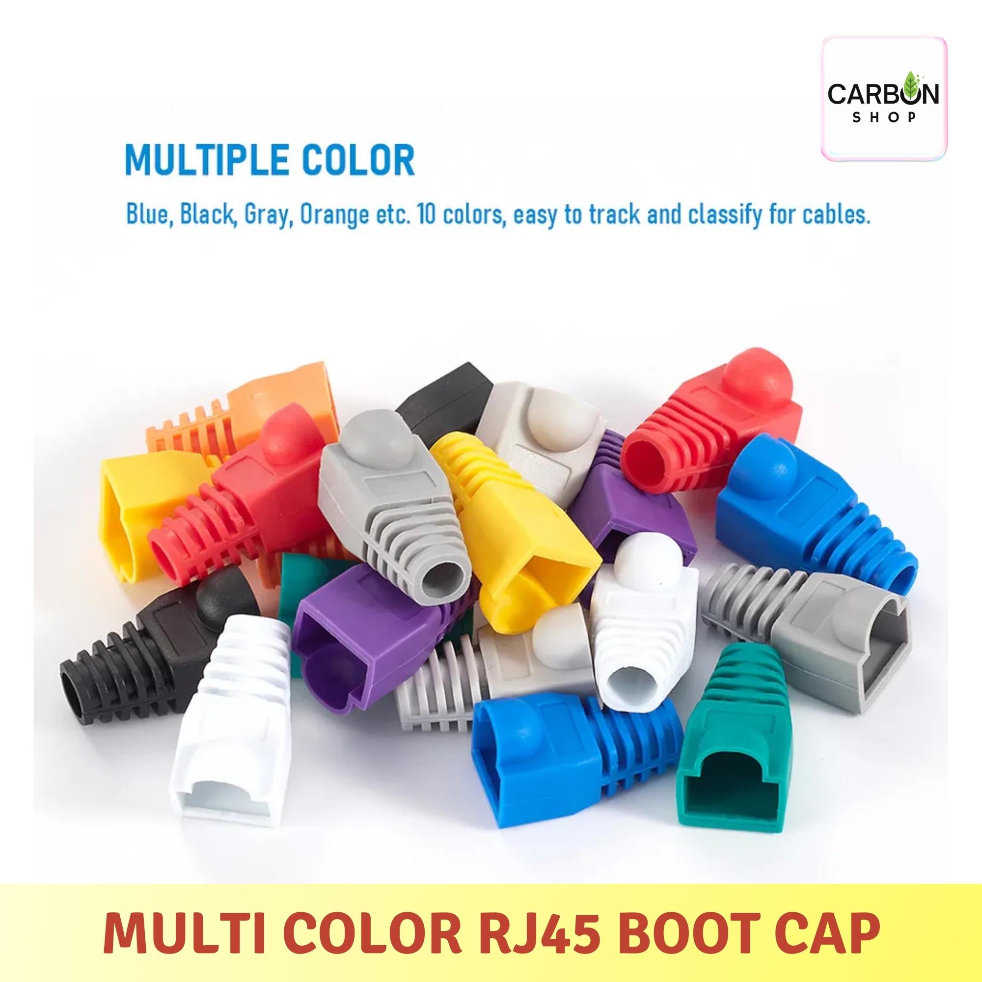 Picture of Multicolor Modular RJ45 Cat6 Cat5 Network Cable Connector Plug Boot Strain Cover Caps Soft Boot Cover 5/10/20/25/50/75/100 Pcs