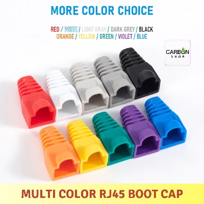 Picture of Multicolor Modular RJ45 Cat6 Cat5 Network Cable Connector Plug Boot Strain Cover Caps Soft Boot Cover 5/10/20/25/50/75/100 Pcs