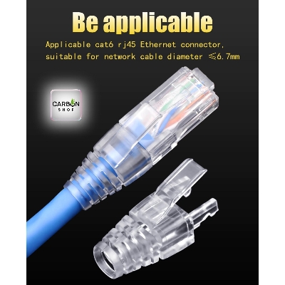 Picture of RJ45 Strain Relief Crystal Boot Cover with EZ RJ45 Gold Plated Crystal Pass Through Connector Modular for Network Lan Cable Cat6, Cat5, Cat5E 5/10/20/25/50/75/100Pcs