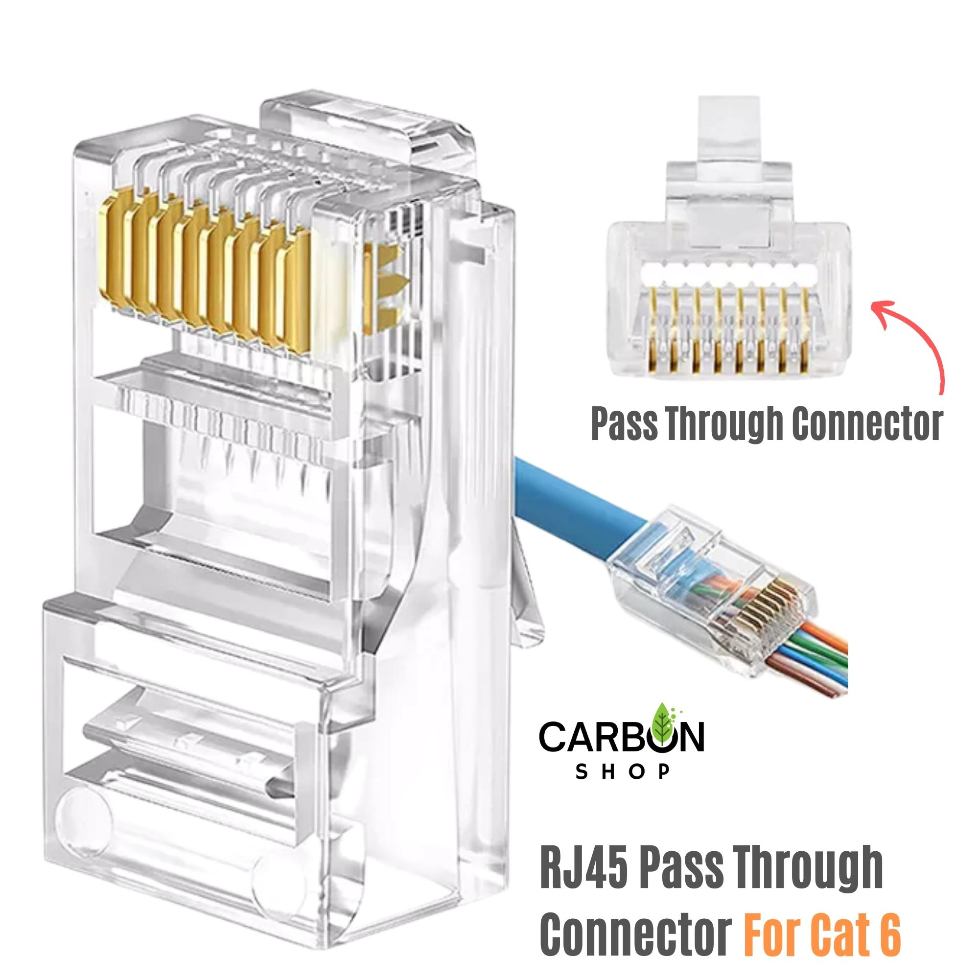 Picture of RJ45 Strain Relief Crystal Boot Cover with EZ RJ45 Gold Plated Crystal Pass Through Connector Modular for Network Lan Cable Cat6, Cat5, Cat5E 5/10/20/25/50/75/100Pcs
