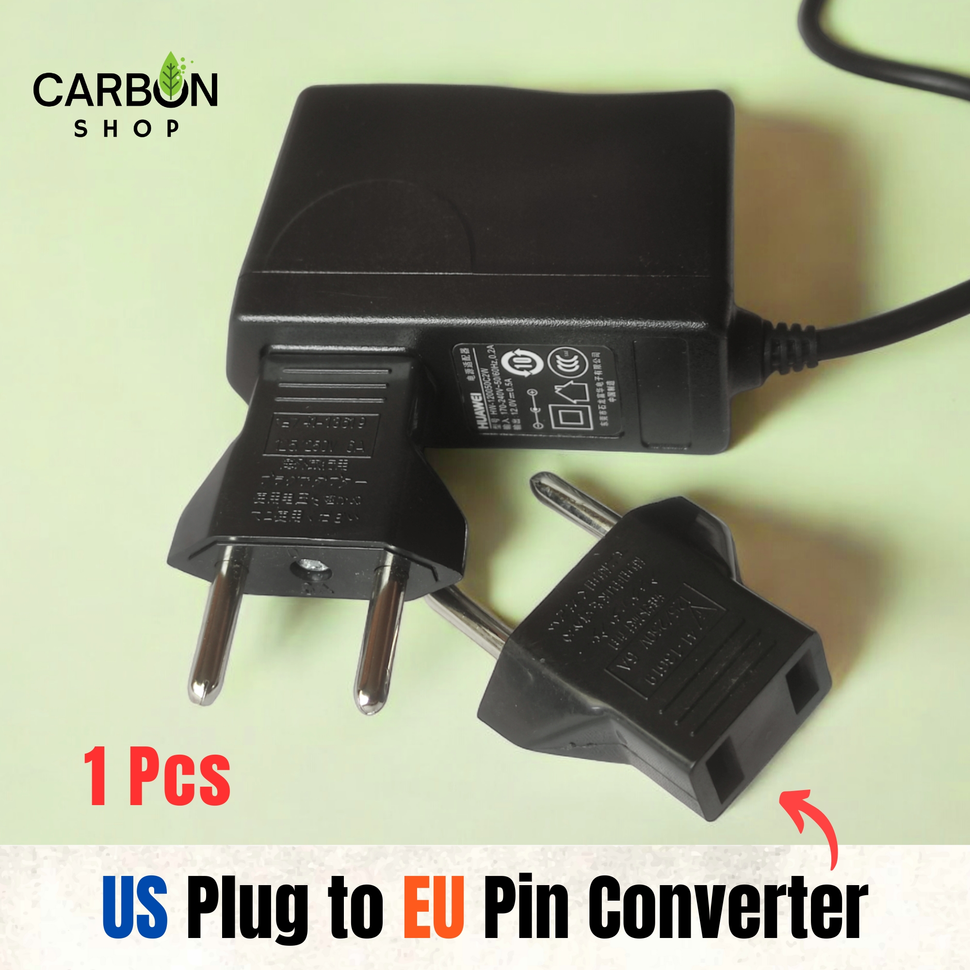 Picture of Latest Universal Travel Adapter Worldwide US 2 pin to EU 2 pin flat to round pin plug Female to Male Adapter Converter Durable Hard Plastic