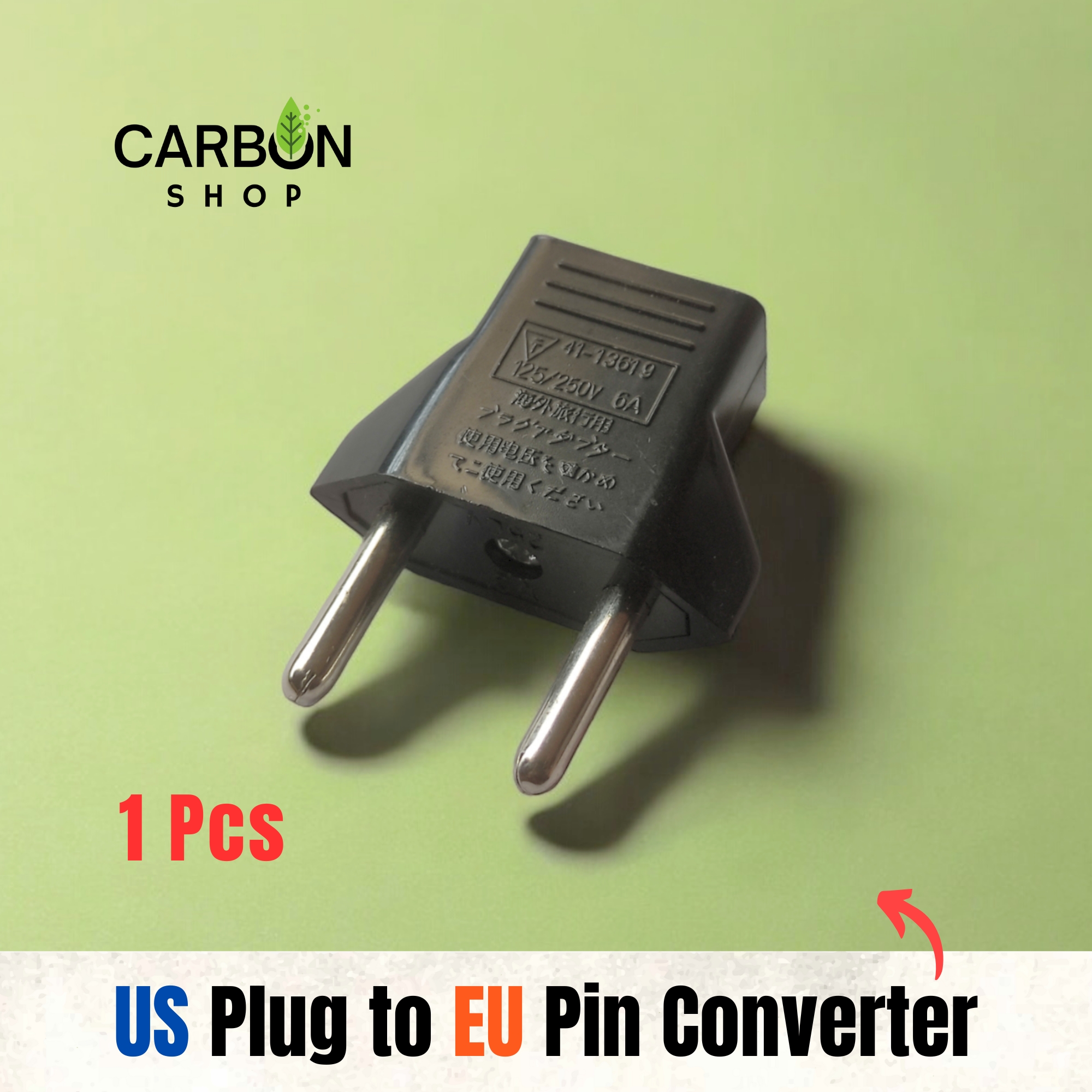 Picture of Latest Universal Travel Adapter Worldwide US 2 pin to EU 2 pin flat to round pin plug Female to Male Adapter Converter Durable Hard Plastic