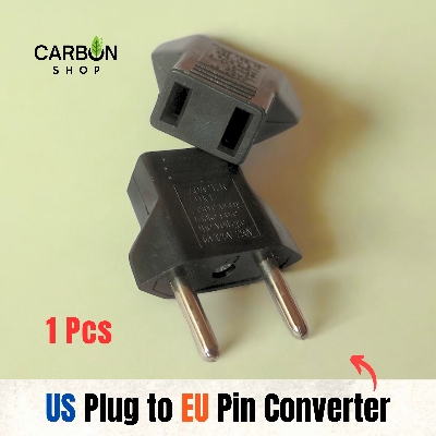 Picture of Latest Universal Travel Adapter Worldwide US 2 pin to EU 2 pin flat to round pin plug Female to Male Adapter Converter Durable Hard Plastic
