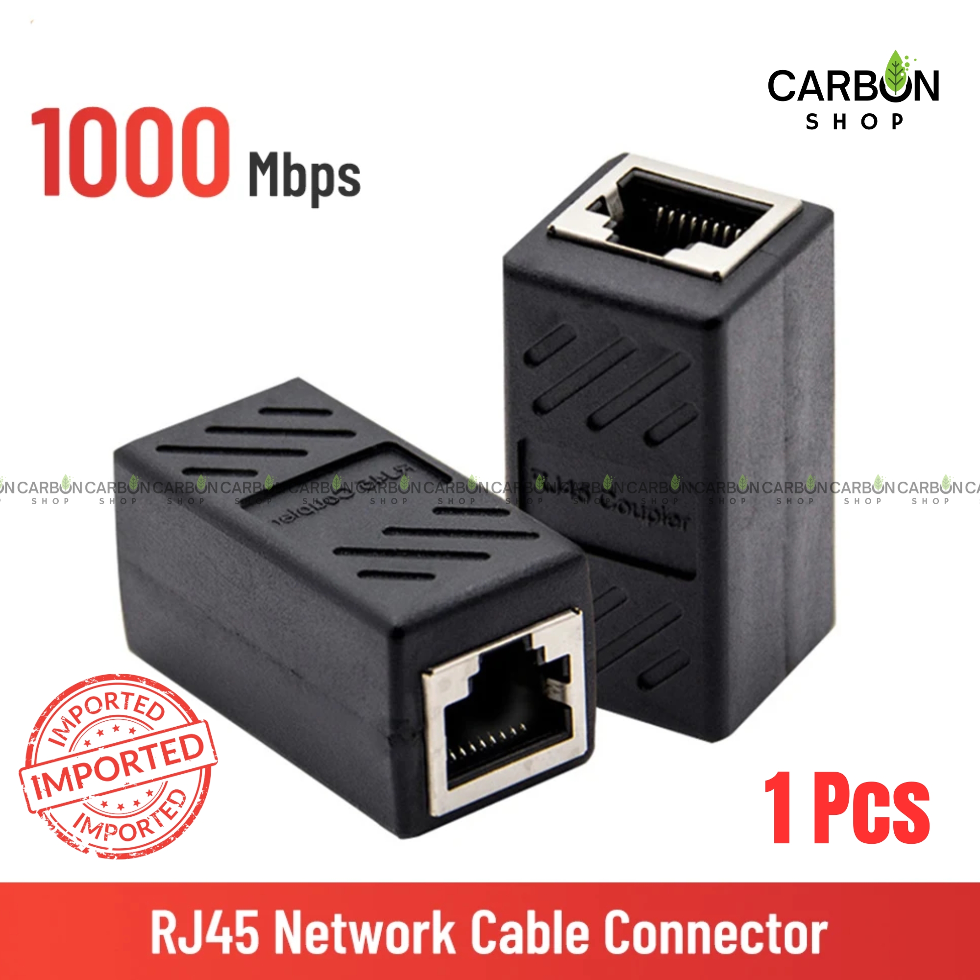 Picture of Rj45 Lan Jointer Ethernet Lan Cable Joiner Coupler Connector Coupler Jointer Female To Female CAT6 Cable Gigabit Network Ethernet LAN Connector Adapter Black