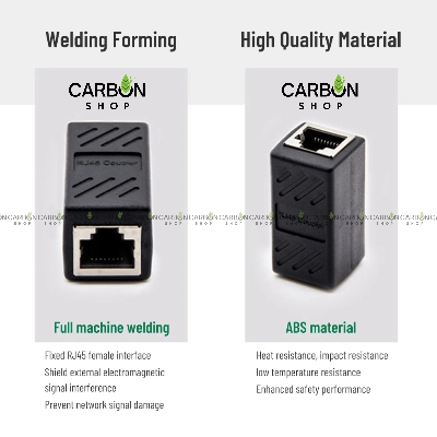 Picture of Rj45 Lan Jointer Ethernet Lan Cable Joiner Coupler Connector Coupler Jointer Female To Female CAT6 Cable Gigabit Network Ethernet LAN Connector Adapter Black