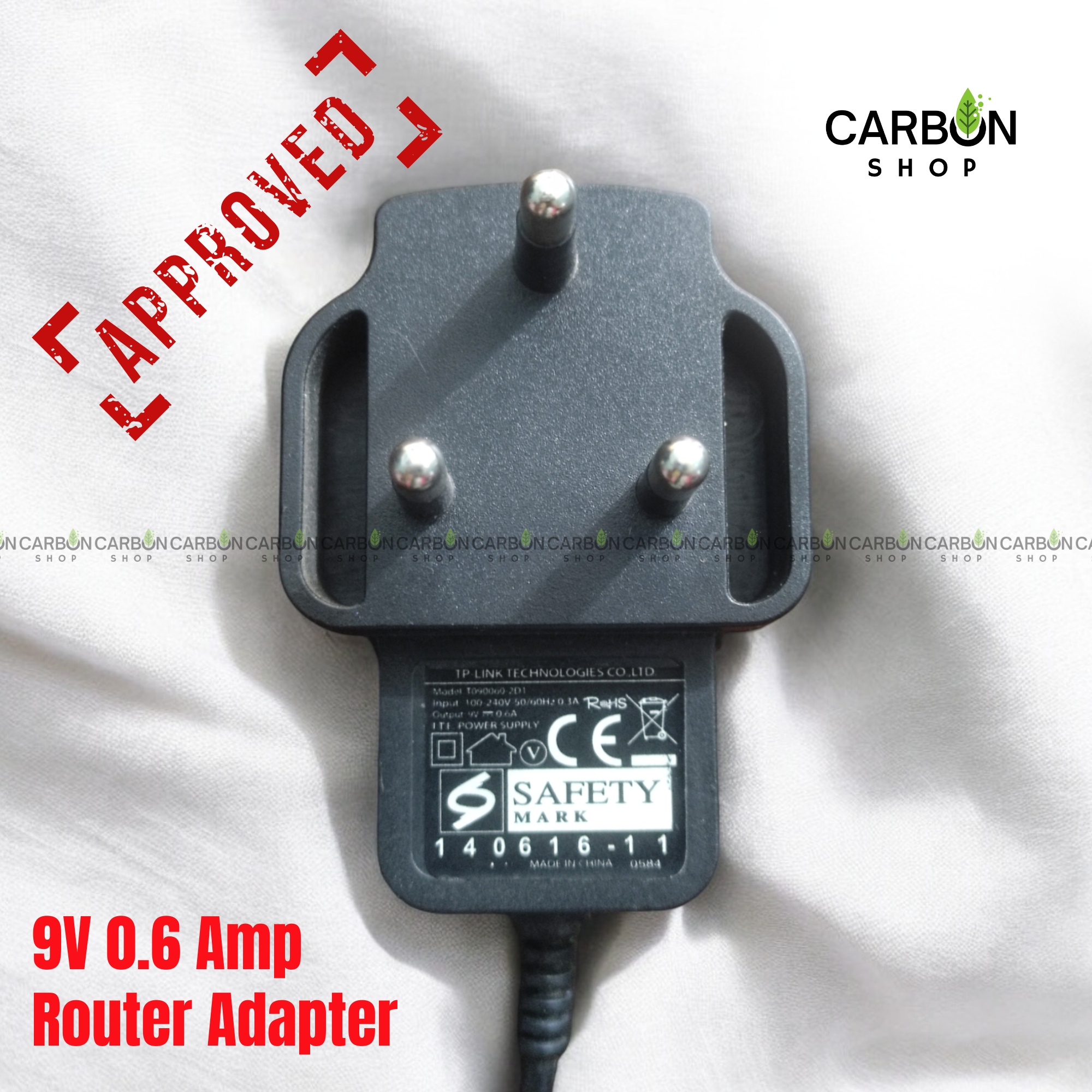 Picture of Router Adapter 9V 0.6 Amp Original adapter for router 9 Volt 0.6 Amp Charger Power Supply for Router DC