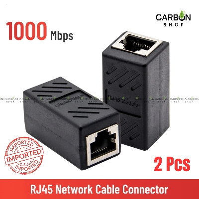 Picture of 2 Pcs Rj45 Lan Jointer Ethernet Lan Cable Joiner Coupler Connector Coupler Jointer Female To Female CAT6 Cable Gigabit Network Ethernet LAN Connector Adapter Black