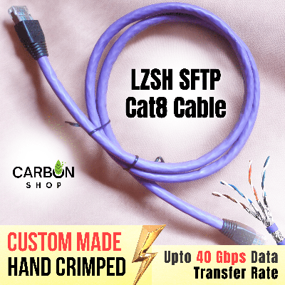 Picture of 1 Meter Ethernet Cable Cat8 Cable 40Gbps 2000Mhz Pure Copper Internet Ethernet Network 23AWG RJ45 Shielded Indoor LAN Cat 8 Cable SFTP Ethernet Cat-8 Cable CAT8 40Gbps 2000MHz for Gaming, Router, PC, PS4 - High Speed Reliable and Stable Connectivity