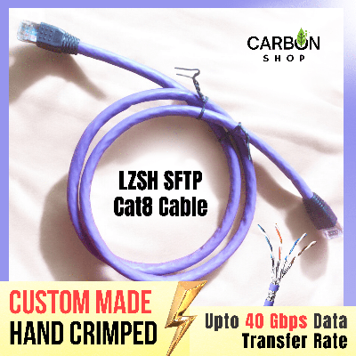 Picture of 1 Meter Ethernet Cable Cat8 Cable 40Gbps 2000Mhz Pure Copper Internet Ethernet Network 23AWG RJ45 Shielded Indoor LAN Cat 8 Cable SFTP Ethernet Cat-8 Cable CAT8 40Gbps 2000MHz for Gaming, Router, PC, PS4 - High Speed Reliable and Stable Connectivity