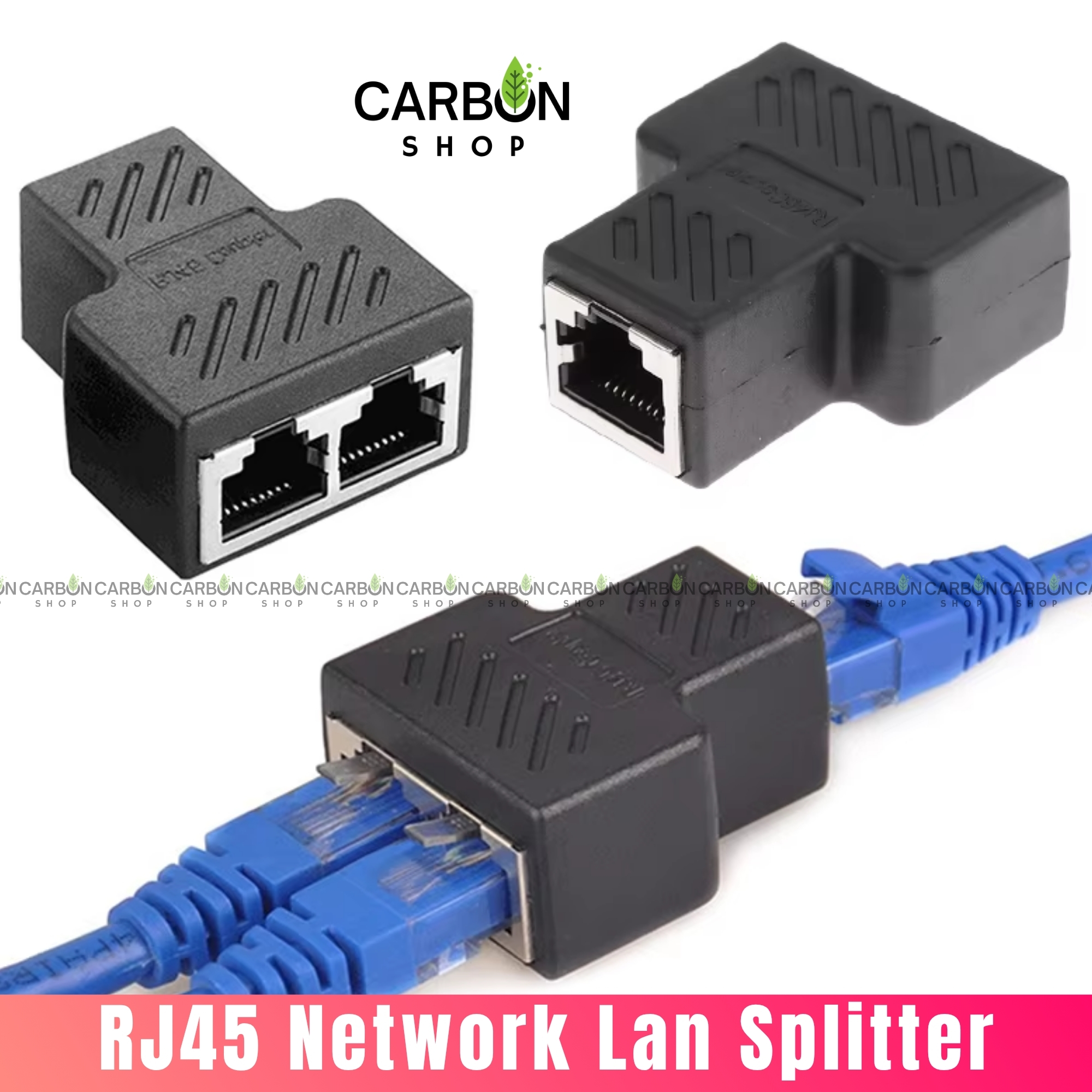 Picture of 1 to 2 RJ45 LAN Splitter Adapter | Ethernet Cable Extender Connector | Dual Port RJ45 Female | Network Cable Joiner for Cat6 Cable  LAN Cable Extender Connector for Router, Modem, PC  RJ45 Female to Dual Female Jointer for Cat 6 Cable Cat8 Cable Cat7 Cat5