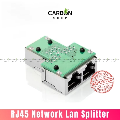 Picture of 1 to 2 RJ45 LAN Splitter Adapter | Ethernet Cable Extender Connector | Dual Port RJ45 Female | Network Cable Joiner for Cat6 Cable  LAN Cable Extender Connector for Router, Modem, PC  RJ45 Female to Dual Female Jointer for Cat 6 Cable Cat8 Cable Cat7 Cat5
