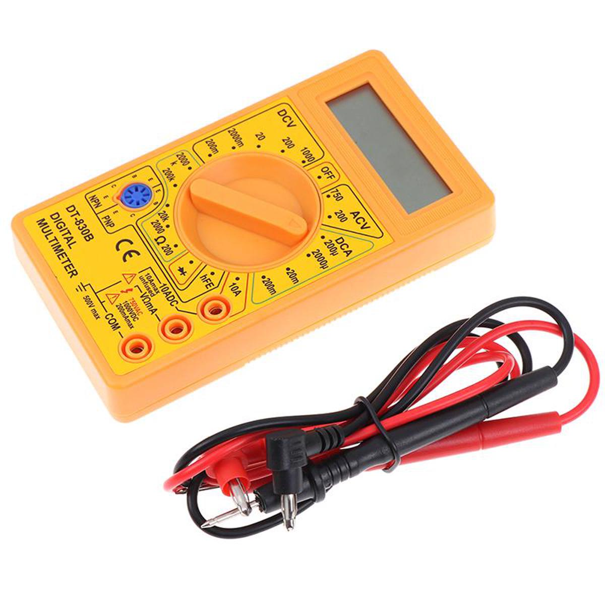 Picture of Digital Multimeter, Handheld Digital Multimeter LCD Backlight Portable AC/DC Ammeter Voltmeter Ohm Voltage Tester Meter Multimeter with Wire