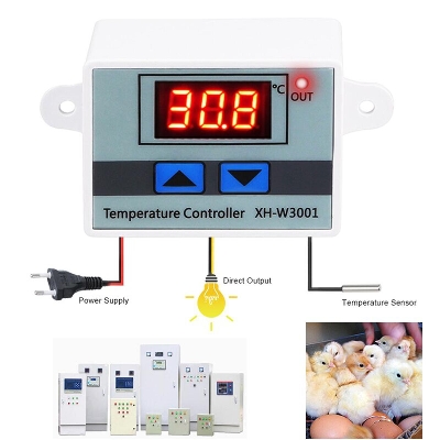 Picture of XH-W3001 Incubator Temperature Controller Long Sensor Cable Supply AC 220V Easy Connection replace W1209 XH-M452