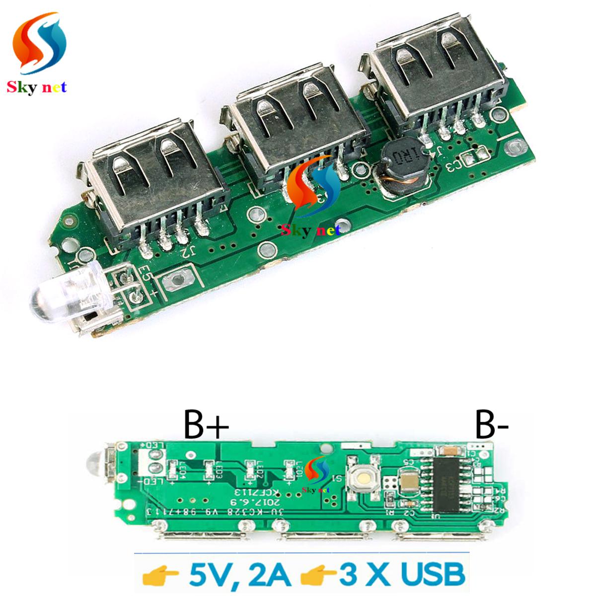 Picture of 3 portable USB power bank circuit