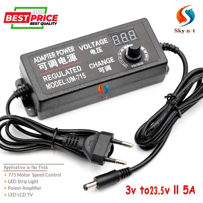 Picture of DC 3V to 24V 5A. 3V to 24V. Otu Adjust Adapter. Universal Adjustable AC DC Power Adapter Voltage Regulated Adapter