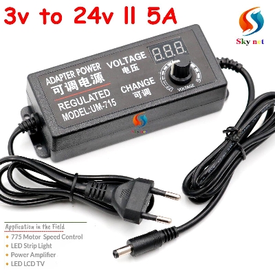 Picture of DC 3V to 24V 5A. 3V to 24V. Otu Adjust Adapter. Universal Adjustable AC DC Power Adapter Voltage Regulated Adapter