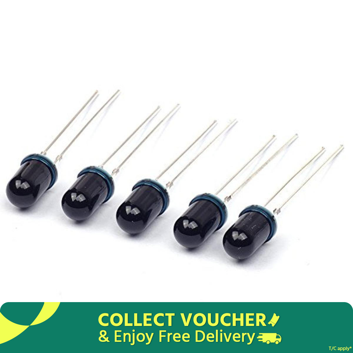 Picture of 5mm ir led Receiver-5mm BLACK LED IR RECEIVER LED Sensor 5mm 940nm IR LED Lights Infrared Receivers RX LED Sensor Lights 5mm-5pcs