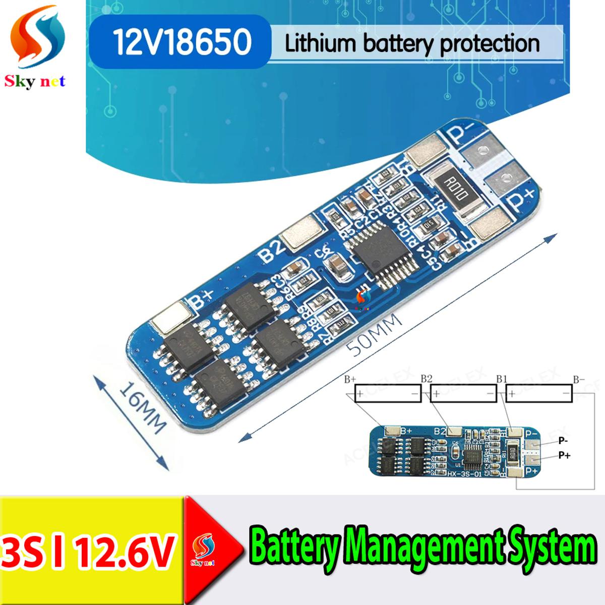 Picture of 3S 10A BMS Charger Protection Board for Pack of 3 Li-ion lithium Battery Cell