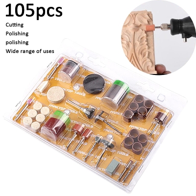 Picture of 105pcs Drill Bit Rotary Tool Set Kit Accessories For 3.2 mm Shank Sanding Polish Cutting Accessory Bit Set Mini Drill Kit Abrasive Tool