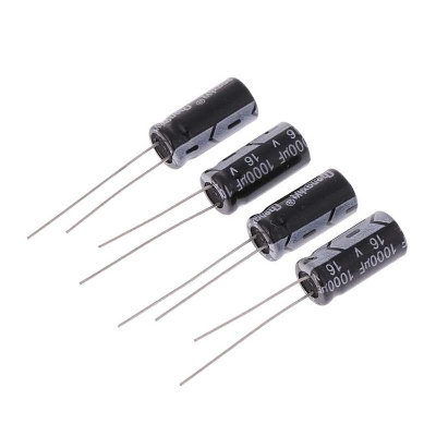 Picture of Radial 1000uF Electrolytic Capacitor 16V-5Pcs