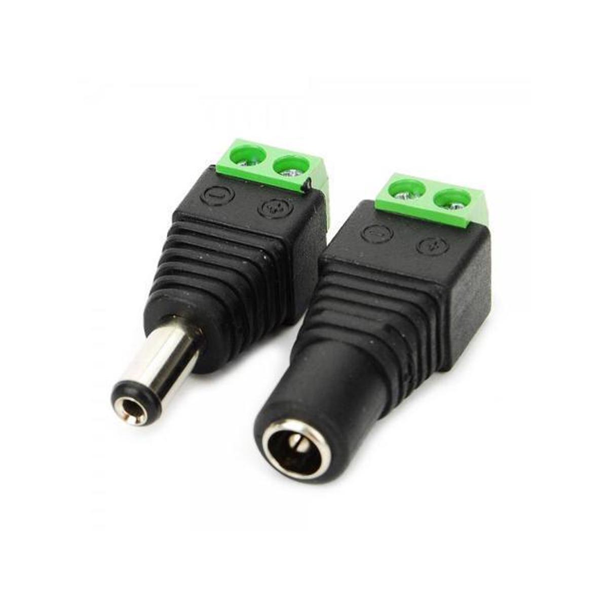 Picture of 1pair Male Female 2.1 x 5.5mm 12V DC Power Plug Jack Adapter Connector