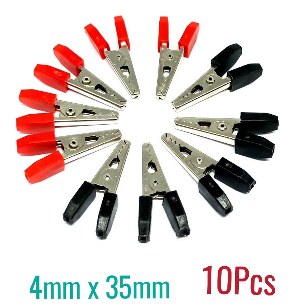 Picture of Crocodile clips Alligator clips for Electronics work Red and Black - 10pcs of 1Lot