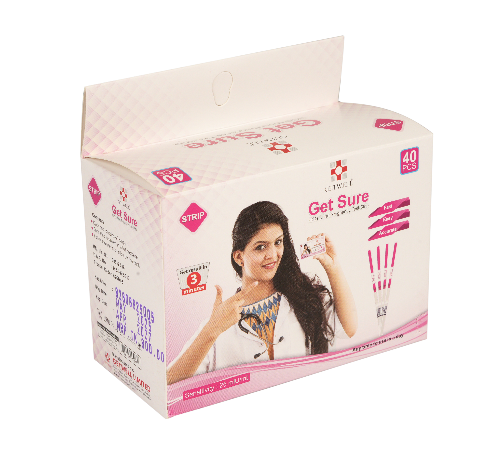 Picture of HCG PREGNANCY TEST STRIP (40 PCS/Pack)