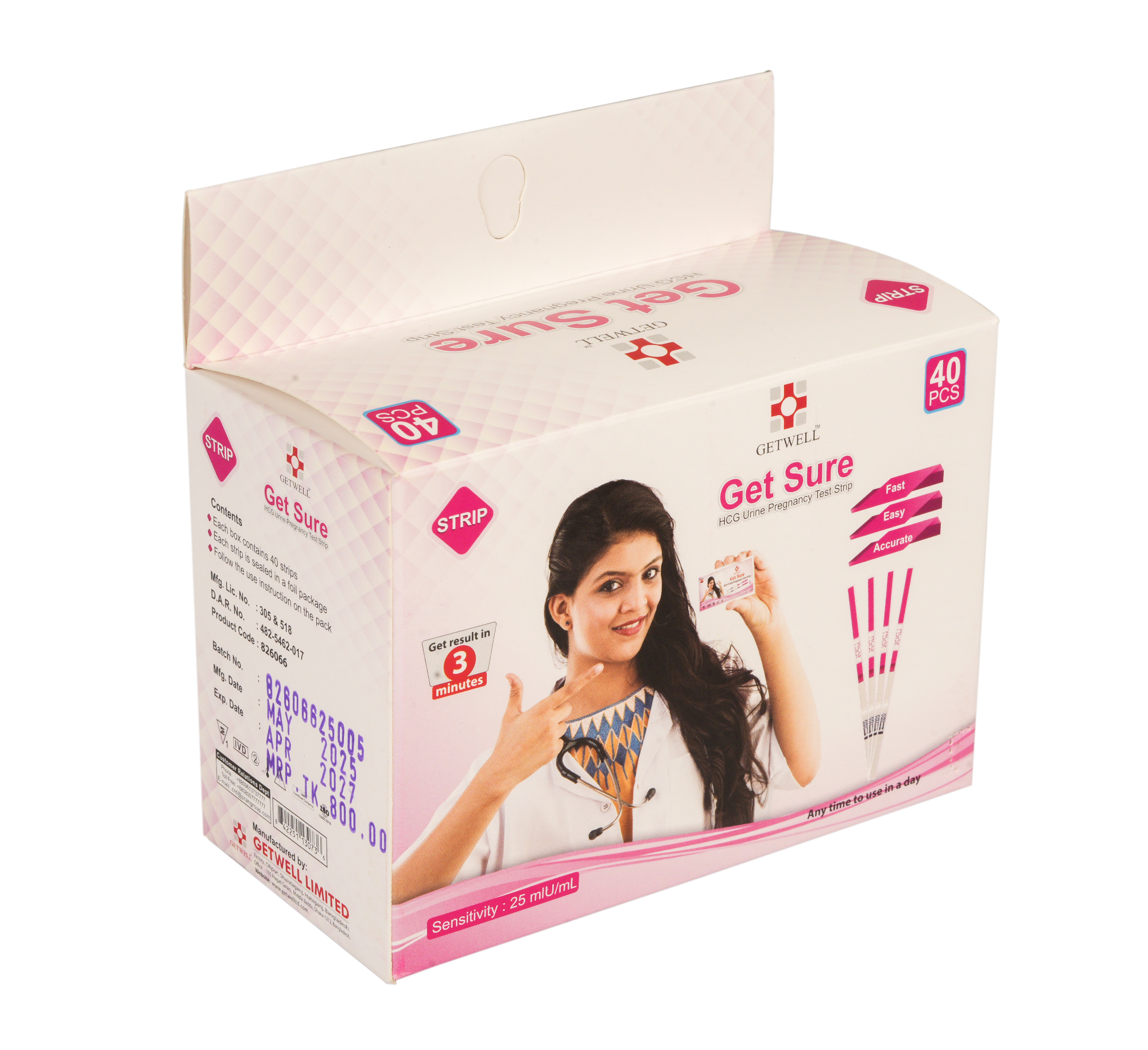 Picture of HCG PREGNANCY TEST STRIP (40 PCS/Pack)