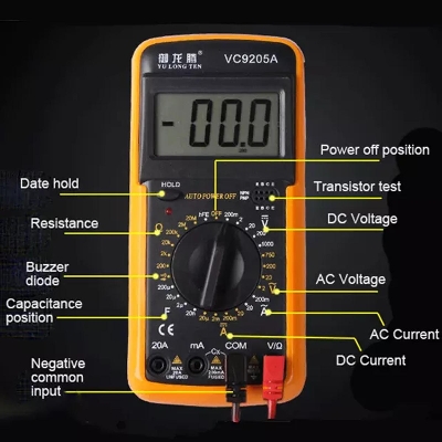 Picture of Professional Digital Multimeter AC DC LCD For Multi-Testing VC 9205A