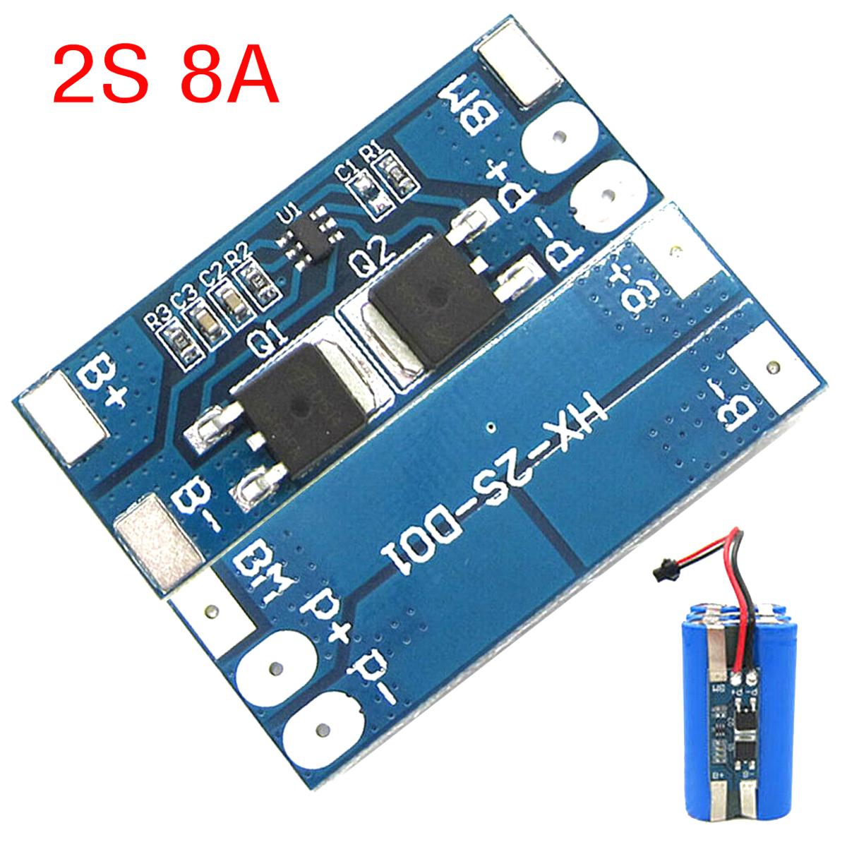 Picture of BMS 2S 8A Li-ion 7.4v 8.4V 18650 BMS PCM 15A Peak Current Battery Protection Board For Li-ion Lipo Battery Cell