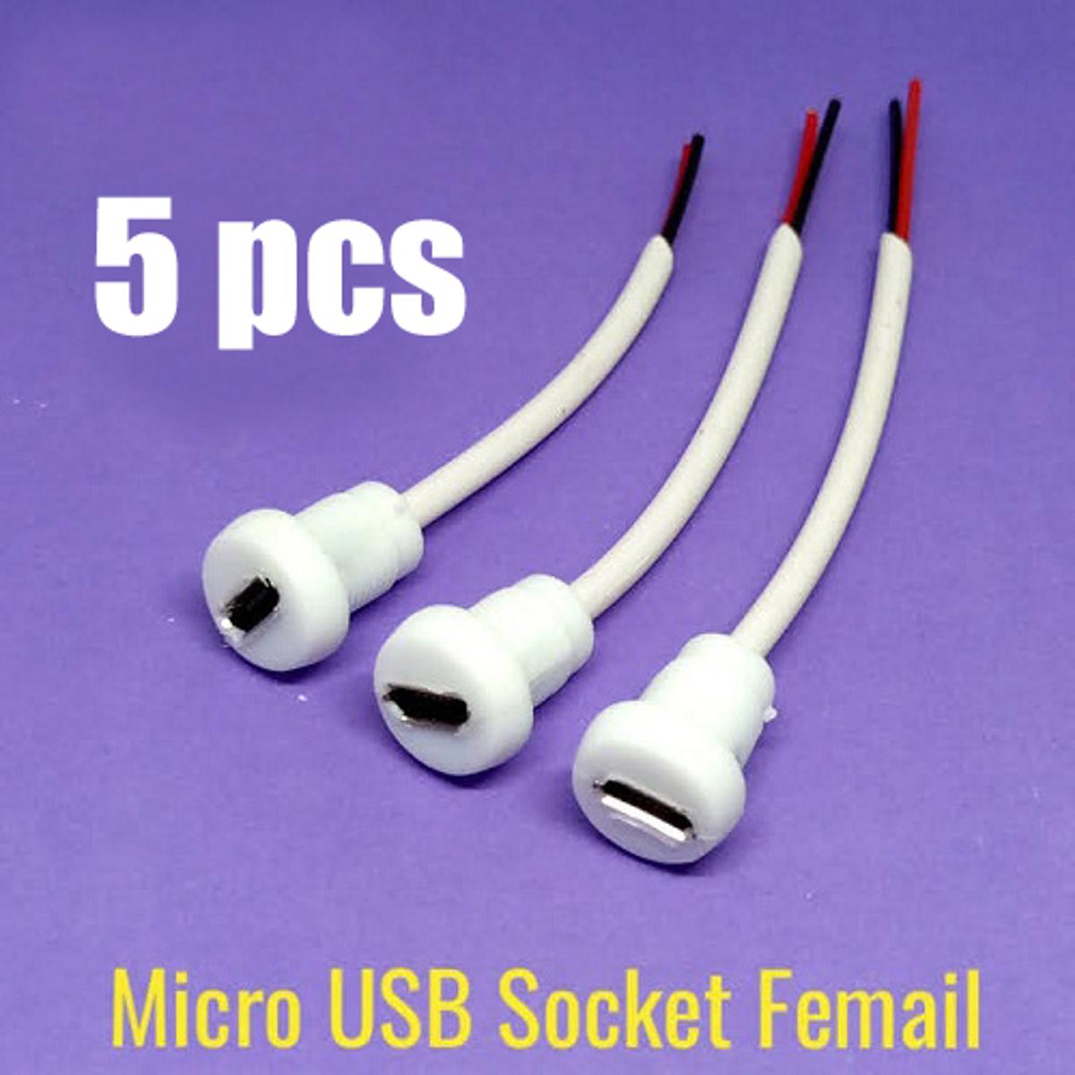 Picture of Micro USB Female Socket With Cable - 1Lot (5pcs)