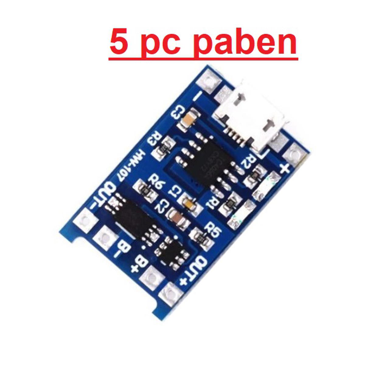 Picture of TP4056 1A Battery Charging Module with Protection-Micro B USB