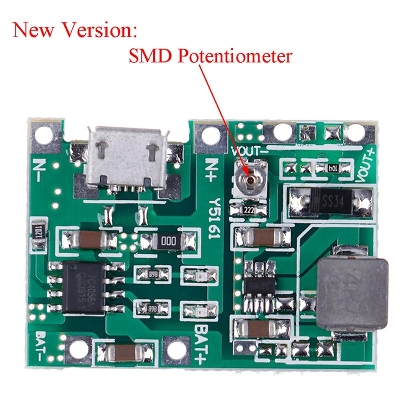 Picture of 3.7V 9V 5V 2A Adjustable Step Up 18650 Lithium Battery Charging Discharge Integrated Module