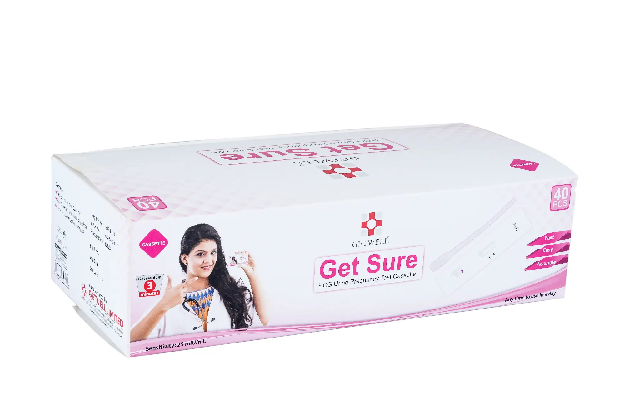 Picture of HCG PREGNANCY TEST CASSETTE (40 Pcs/Pack)