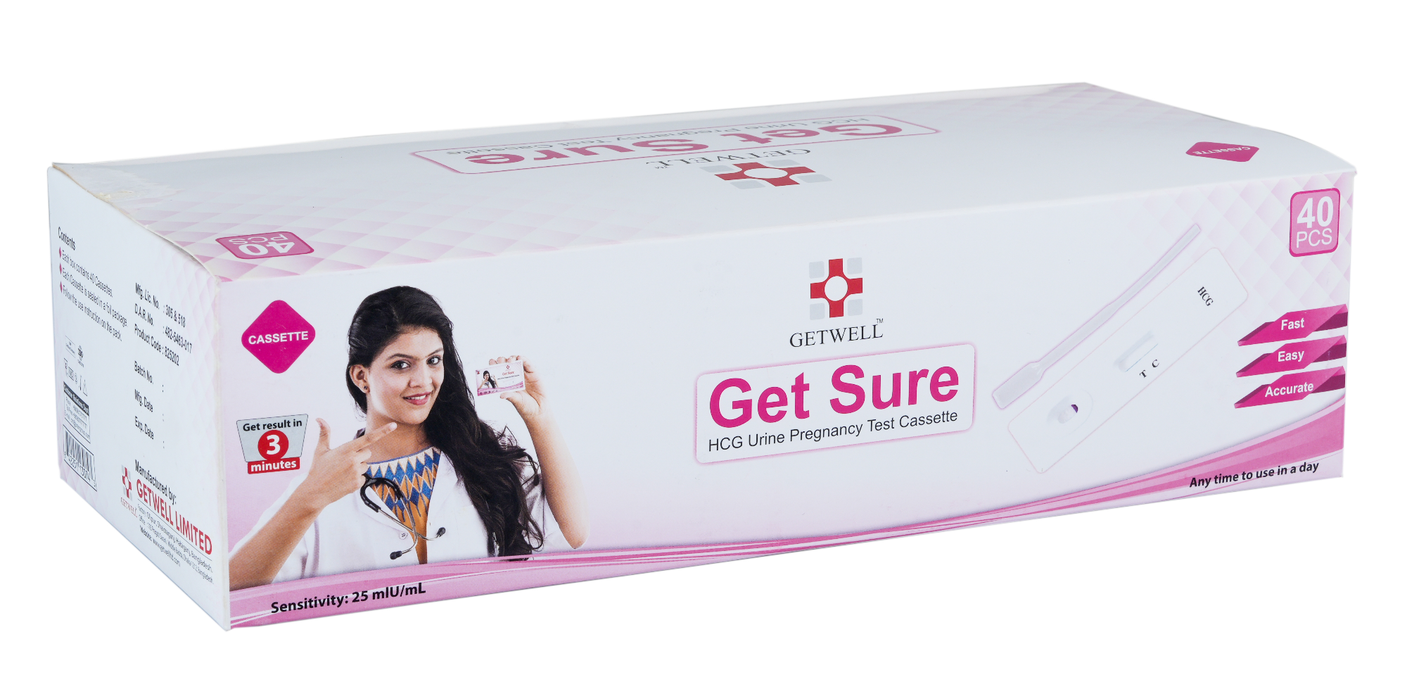 Picture of HCG PREGNANCY TEST CASSETTE (40 Pcs/Pack)