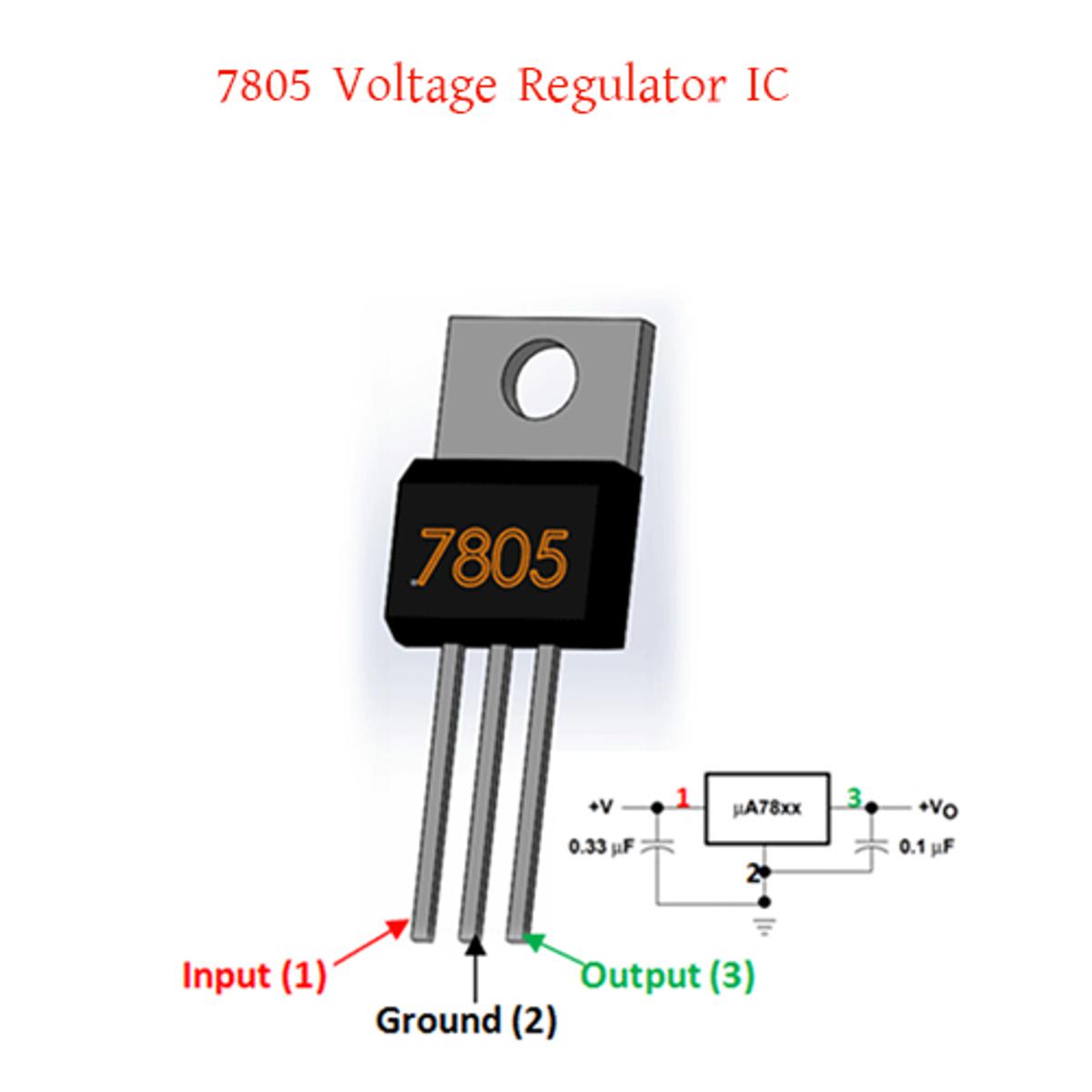 Picture of 7805 Regulator IC7805 Components Electronic for idea or a project DIY