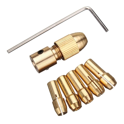 Picture of Mini Drill Bit Copper Collet Micro Twist Drill Chuck Set- Golden