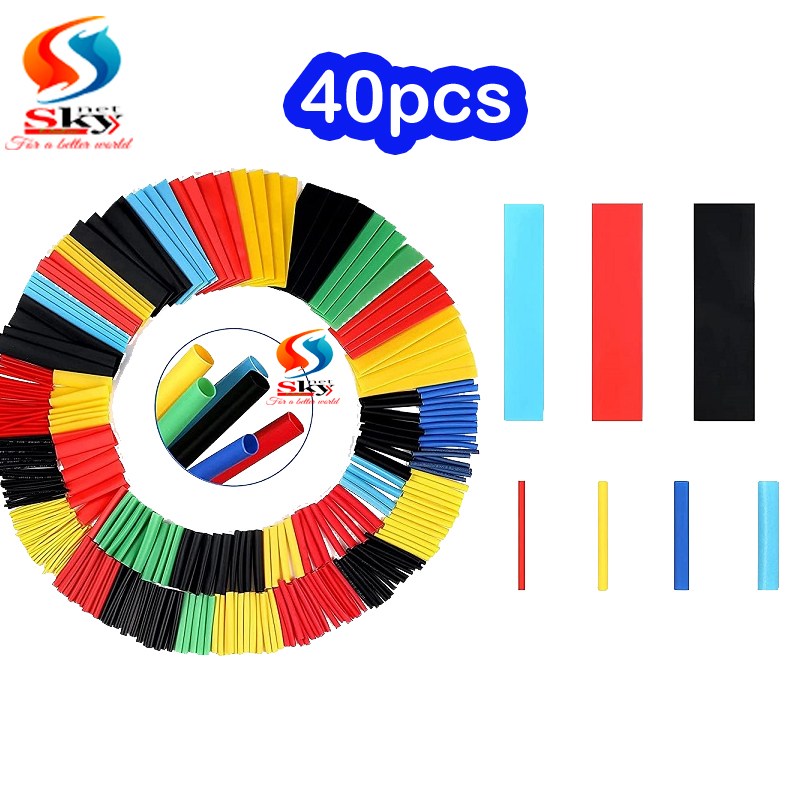 Picture of Heat Shrink Tubing Wire Wrap Cable Sleeve Assortment 2:1 Electric Insulation Tube 40pcs