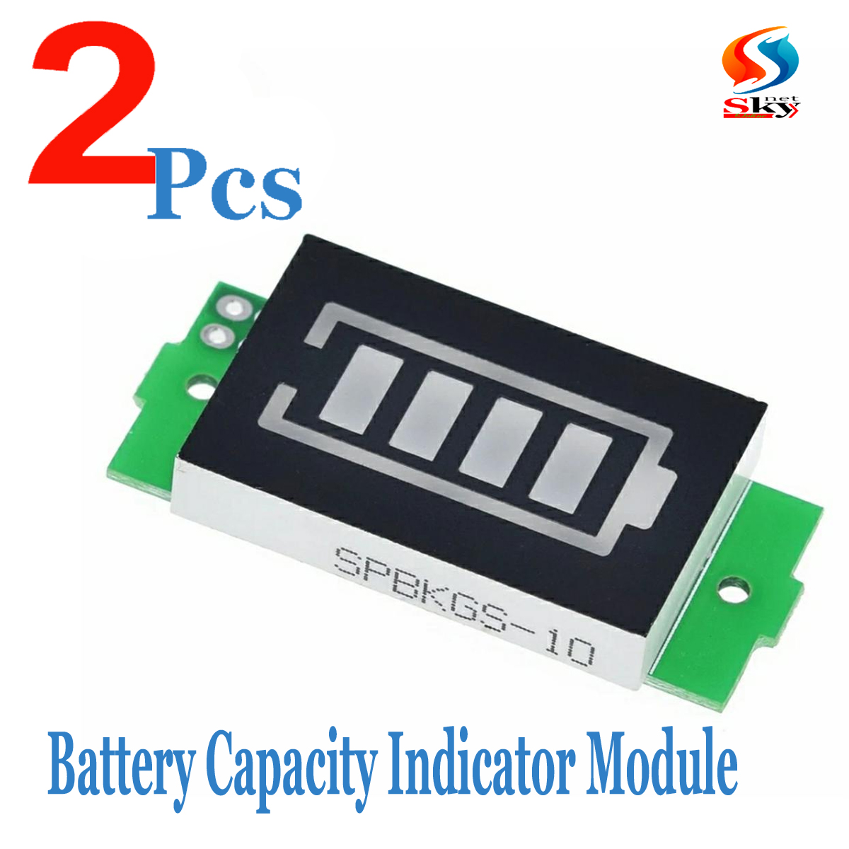 Picture of 2pcs-1S - 4S-8S Single 3V-32V Lithium Battery Capacity Indicator Module 4.2V Blue Display Electric Vehicle Battery Power Tester Li-ion