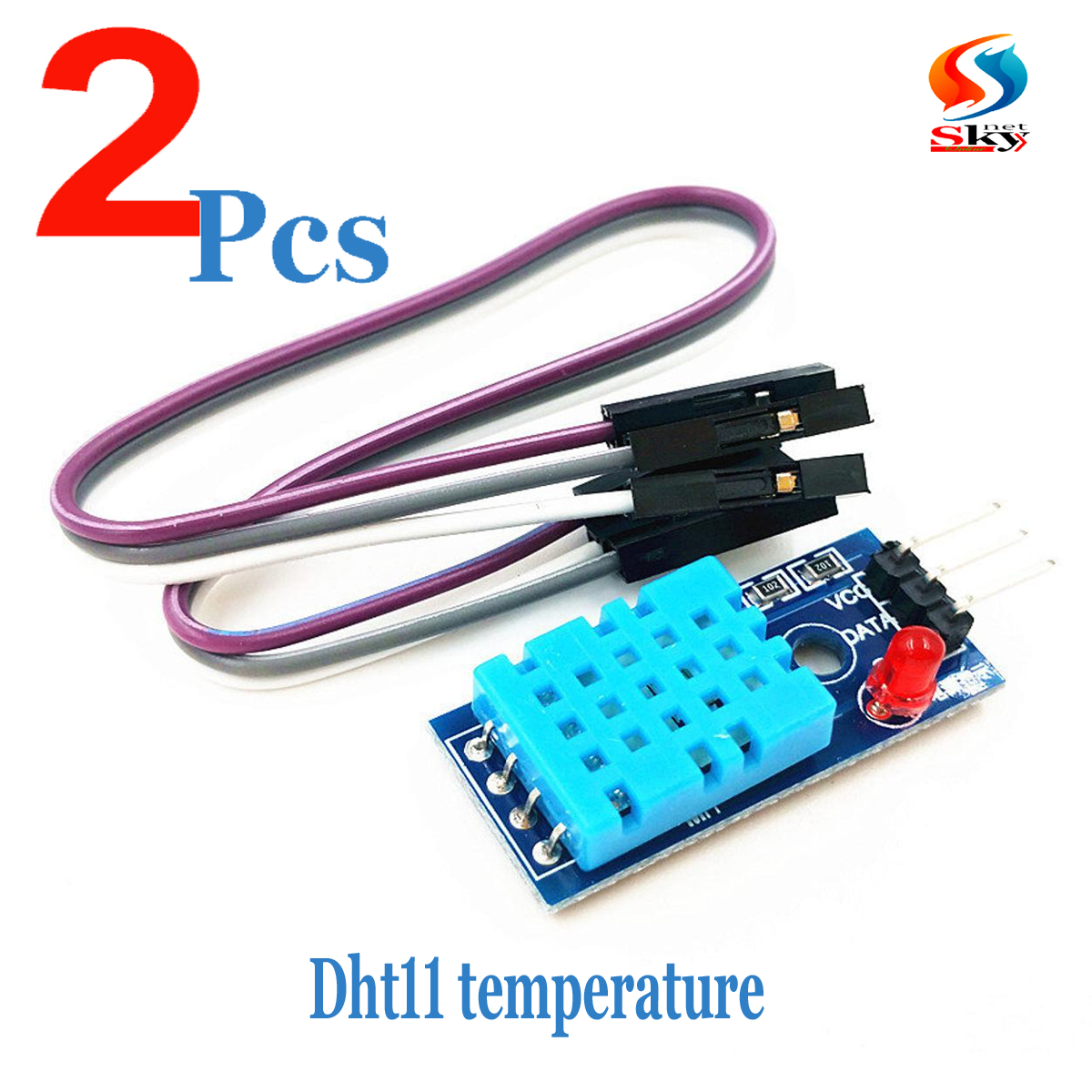 Picture of Temperature and Relative Humidity Sensor DHT11 Module with Cable