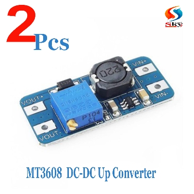 Picture of 2pcs-MT3608 2A DC-DC Voltage Step Up Boost Converter Module 2-24V Input