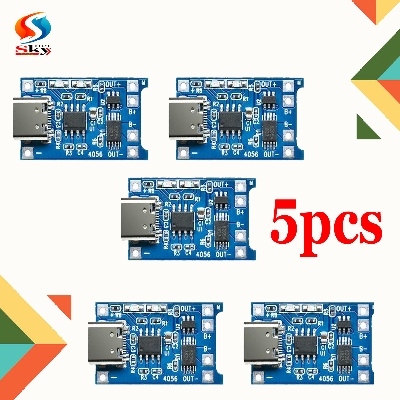 Picture of 5pcs TP4056 Type-C USB 5V 1A 18650 Lithium Battery Charger Module with Dual Protection Functions (Type C USB Input)