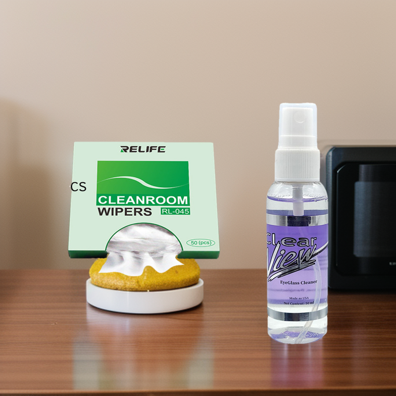 Picture of Relife RL-045 Antistatic Dust-Free Wipe Cloth for Mobile Phone Screen Cleaning Cloth Wipe with glass Cleaner Spray