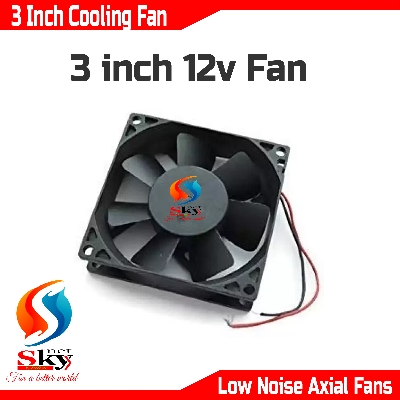Picture of DC 12V 3 inch Cooling Fan Cooler Blower Fan Exhaust Fan