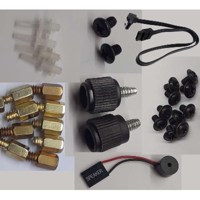 Picture of Computer Screw Pack Standoffs Assortment Kit for Hard Drive Computer Case Motherboard with SATA cable, Beef Speaker
