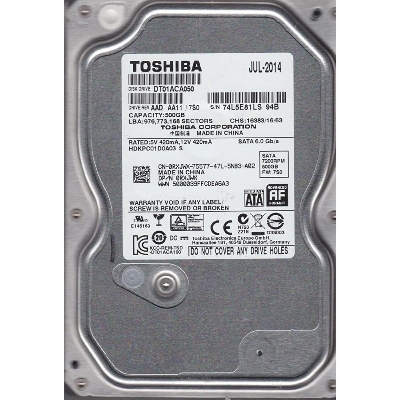 Picture of Toshiba 500Gb Internal Desktop Hard Disk (Hdd) - 01 Year Warranty Included - Enhancing Your Desktop'S Storage Capacity