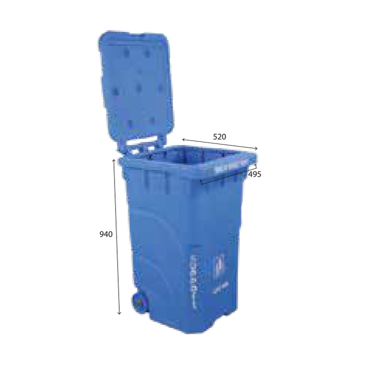 Picture of SD 08 With Wheel Dustbin 140Ltr-SM Blue