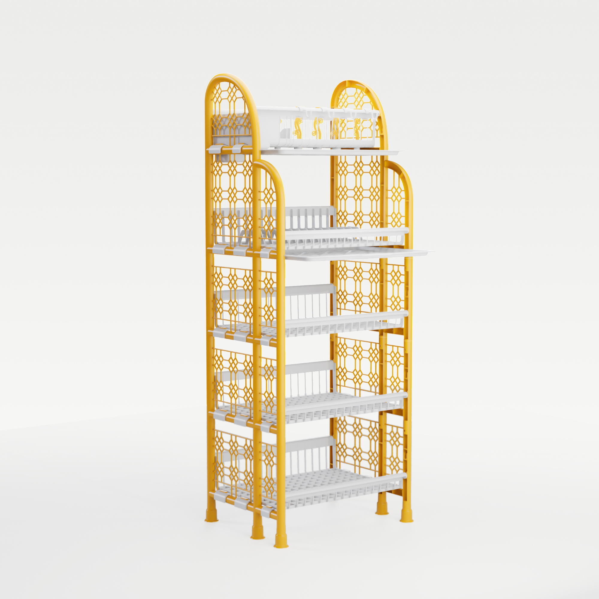 Buy Pop Hexagonal Rack -2 Tray- Gold & White Online at Best Price