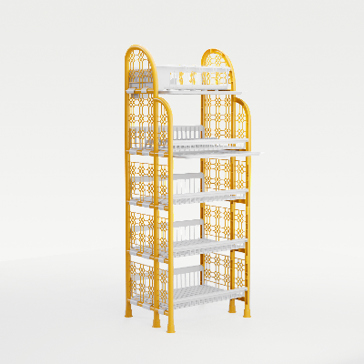 Buy Pop Hexagonal Rack -2 Tray- Gold & White Online at Best Price