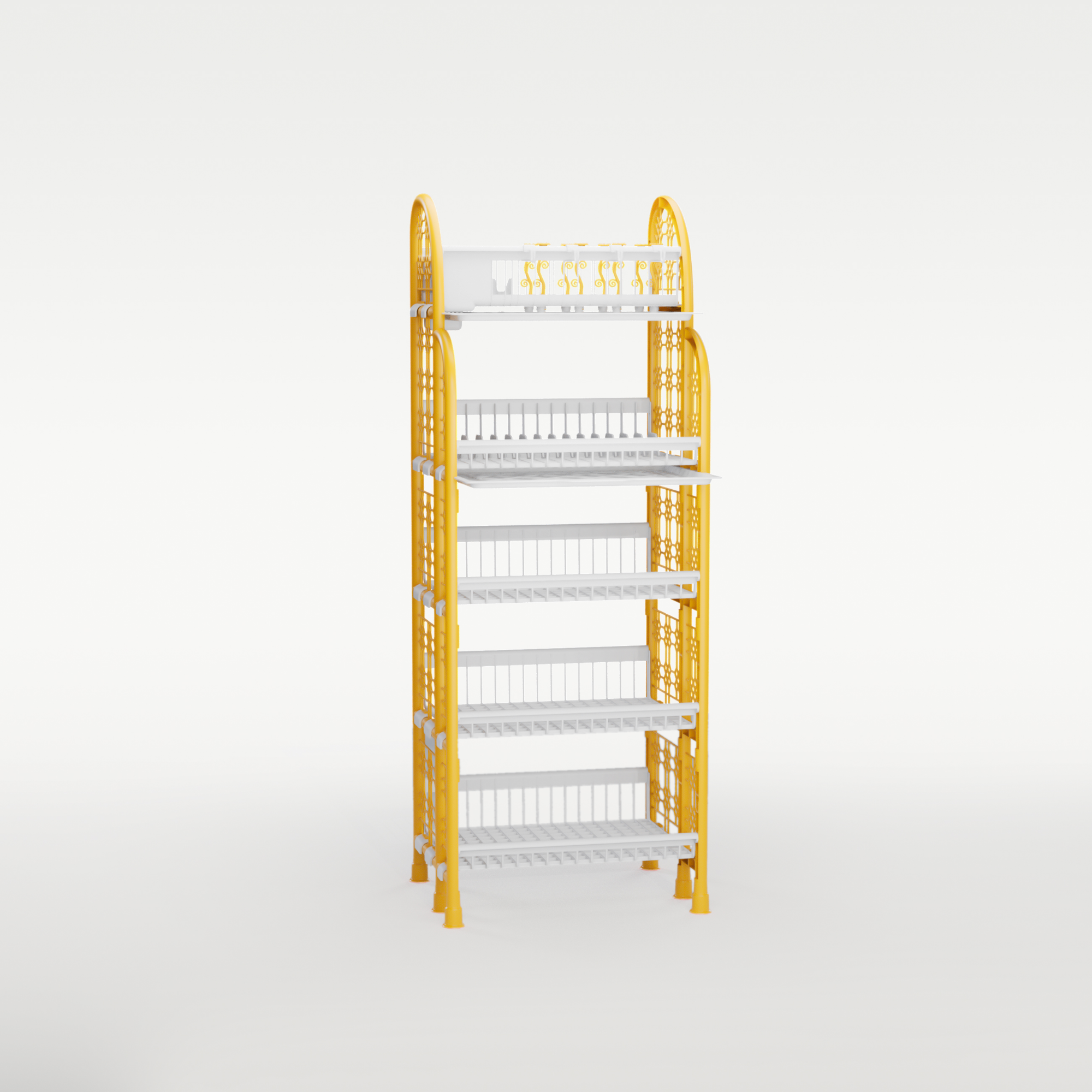 Buy Pop Hexagonal Rack -2 Tray- Gold & White Online at Best Price